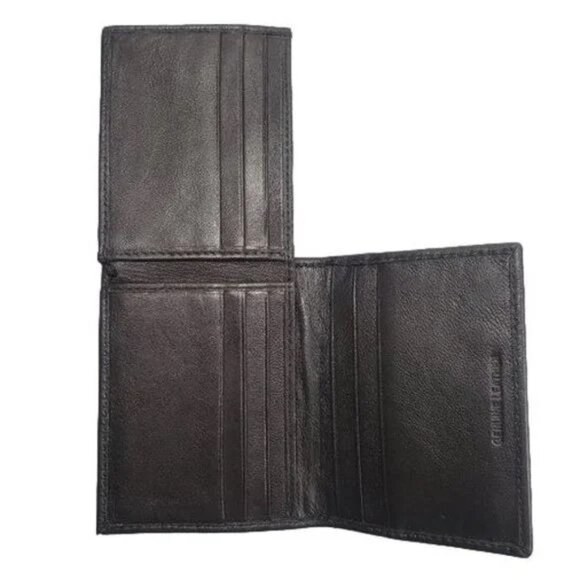 Men's Brown RFID Genuine Leather Sheep Cabretta L-Fold Wallet in Box - Picture 4 of 6